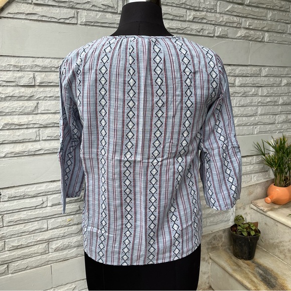 Boho Abstract Striped Tunic Top - Picture 9 of 10